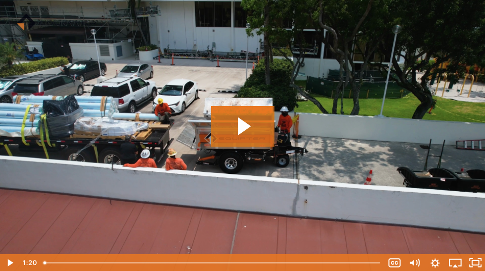 The Equipter 4000 on a commercial roofing job in Miami Florida